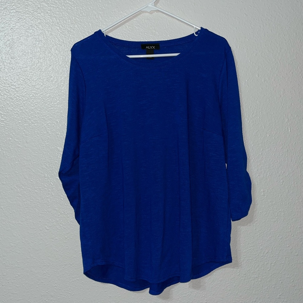 NWOT Alyx Royal Blue Basic Half Sleeve Top Size 1X